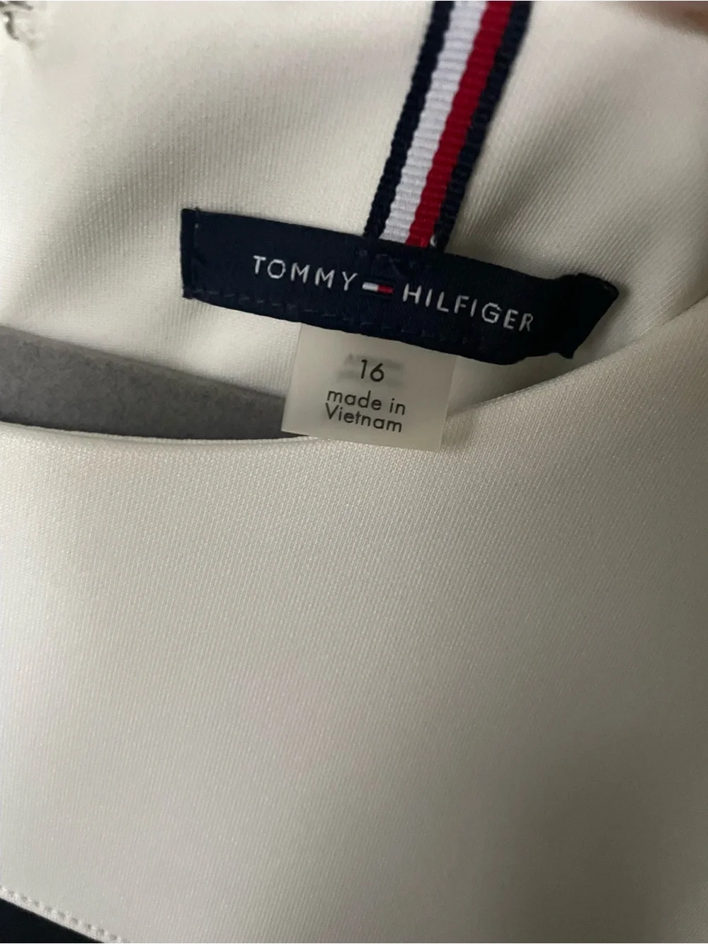 Tommy Hilfiger Black and White Ruffle Cap Sleeve Sheath Dress Plus Size 16 - Picture 7 of 9